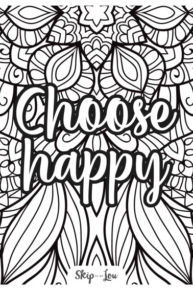 choose happy on a coloring page pattern