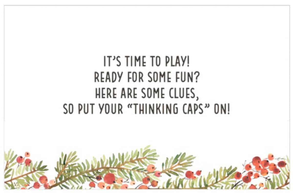 free printable Christmas scavenger hunt