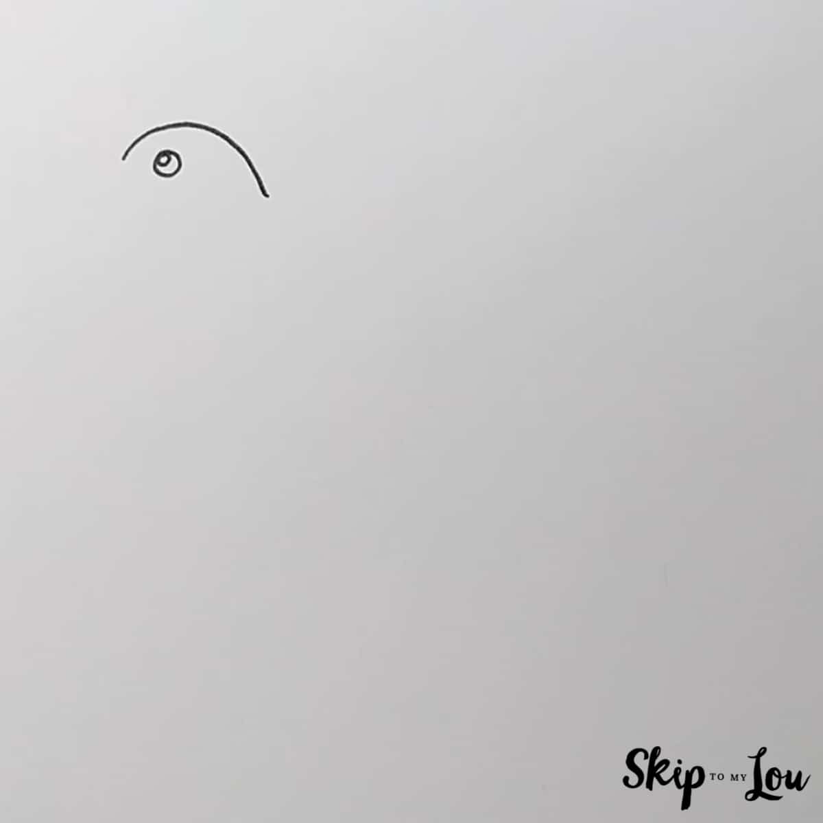 small curved line on the left on top of a circle with a dot inside by Skip to my Lou