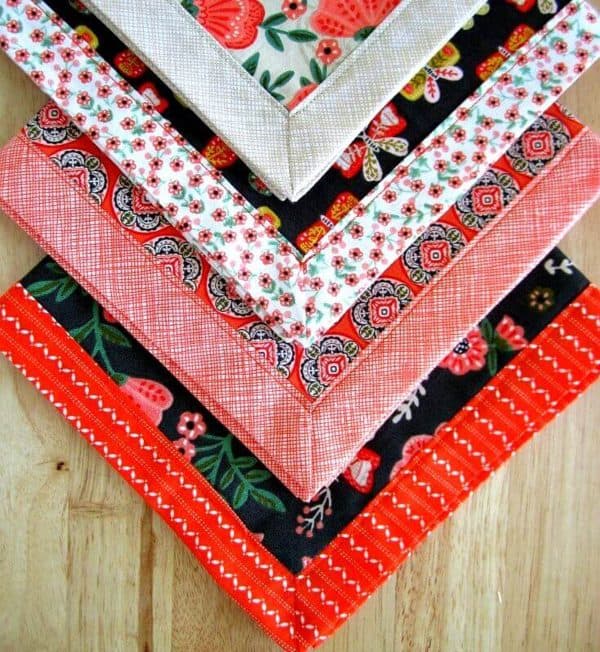 Image shows four cloth napkins.
