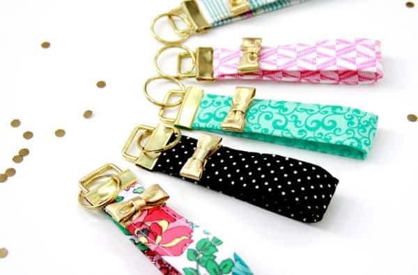 Kate Spade inspired keychains next to each other.