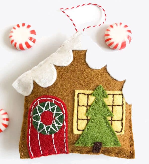 Image shows a gingerbread felt craft