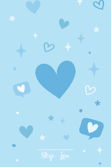 Blue heart wallpaper with blue hearts in different sizes for phone background.