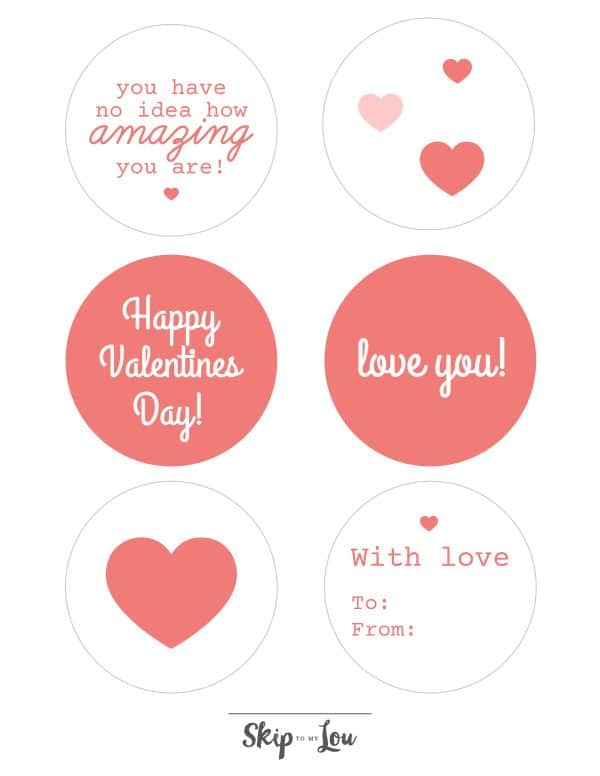 happy valentines day my friend stickers in pink and white circles