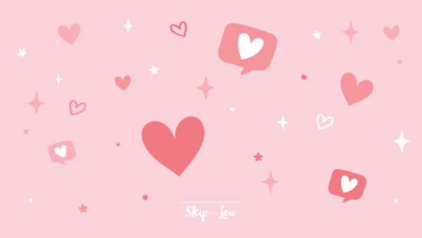 pink heart wallpaper with pink hearts in different sizes for computer background.