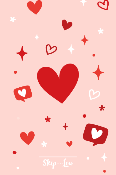 Red heart wallpaper with red hearts in different sizes for phone background.