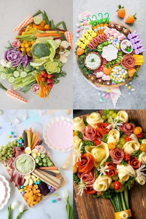 collage of spring charcuterie boards from Skip to my Lou