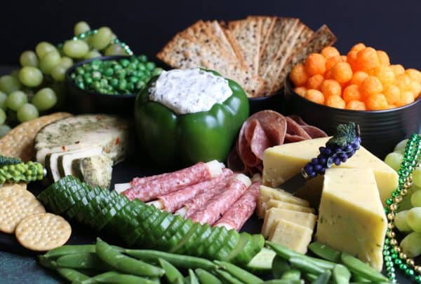 st. patrick's day charcuterie board recipe-snowflakes and coffee cakes