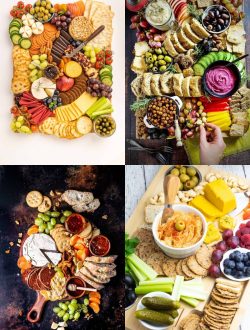 collage of vegan charcuterie boards