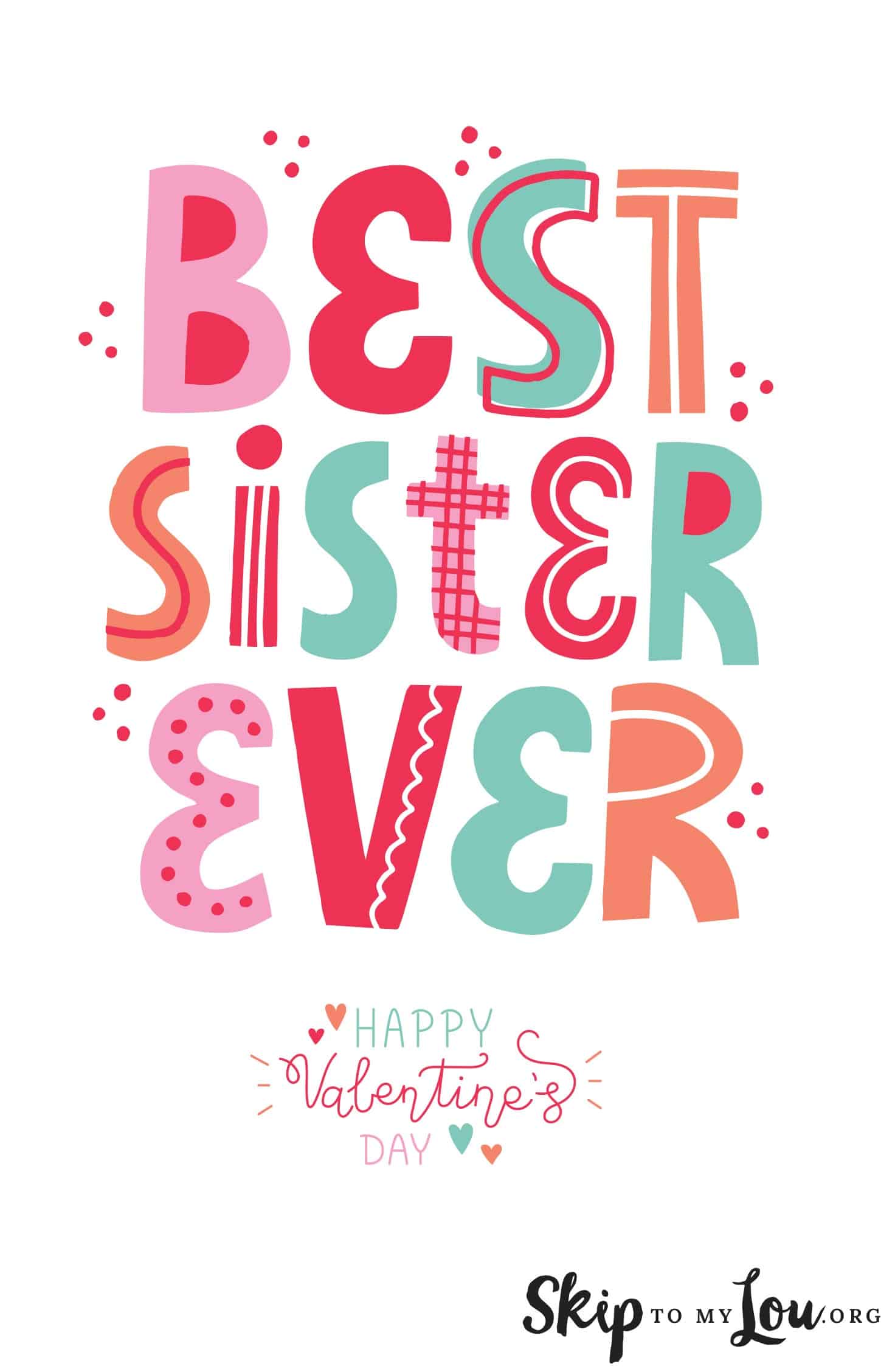best sister ever Valentine's day card
