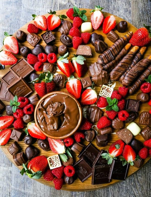chocolate charcuterie board ideas- modern honey