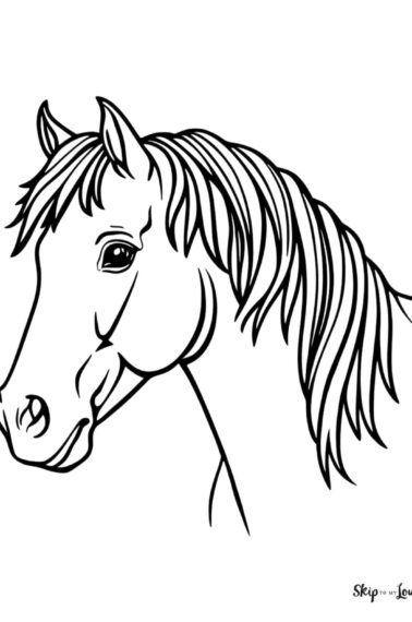 horse head coloring page