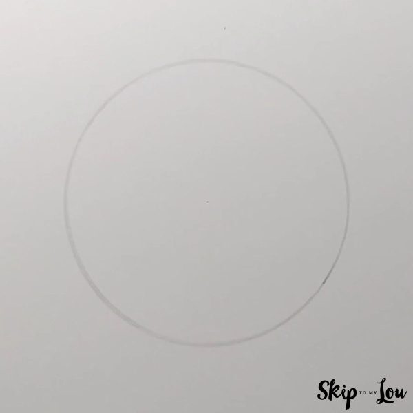 Step 1 to draw a basketball drawing tutorial from Skip to my lou