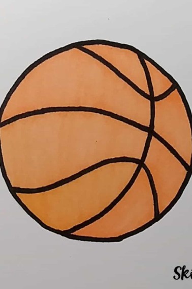 drawing of a basketball colored orange