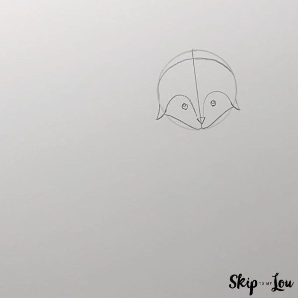 How to Draw a Fox- Skip to my Lou Tutorial - Step 3 - Head shape and fur.
