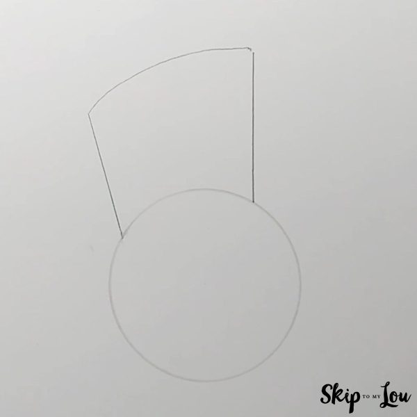 How to Draw a Hand - Skip to my Lou Tutorial - Step 2 - Guide shape coming out of the top of the circle for the fingers.