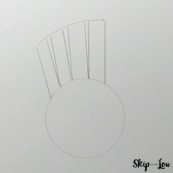 How to Draw a Hand - Skip to my Lou Tutorial - Step 3 - Finger guide lines.
