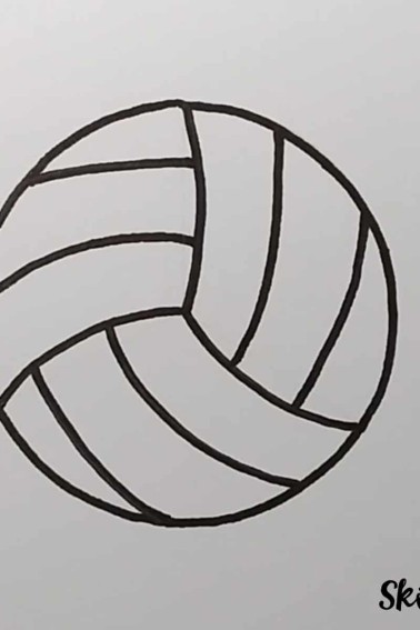Final result - how to draw a volleyball tutorial