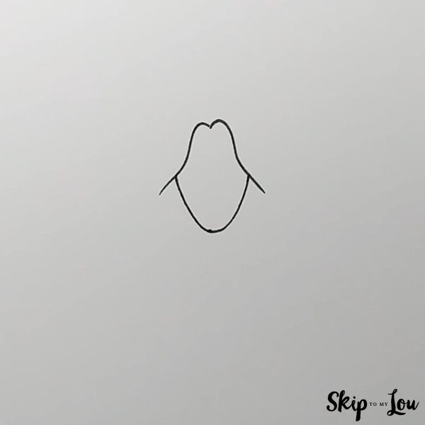 How to Draw Hair - Skip to my Lou Tutorial - Long Hair - Step 2 - Bottom of face.