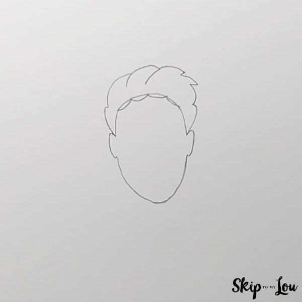 How to Draw Hair - Skip to my Lou Tutorial - Short Hair - Step 3 - A better hair line.