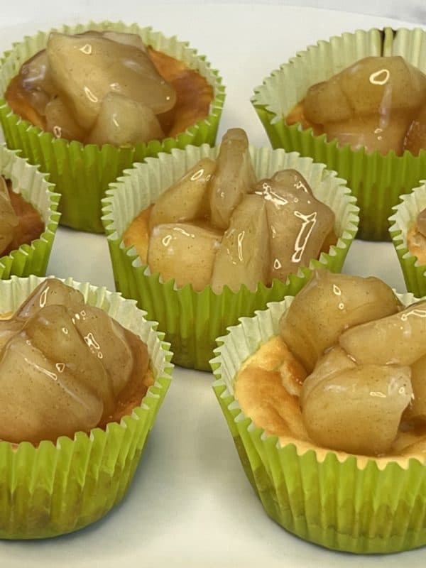 array of mini apple cheesecakes