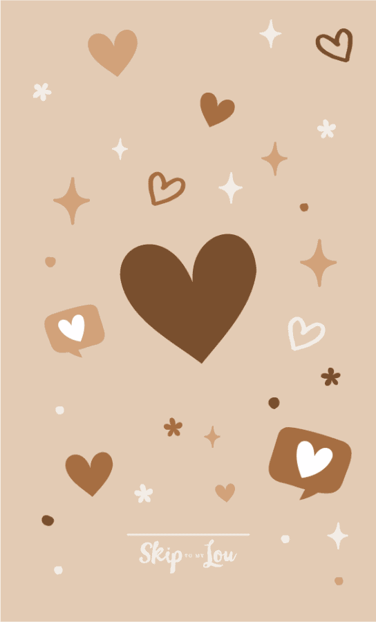 Brown heart wallpaper to use on phone from Skip to my lou