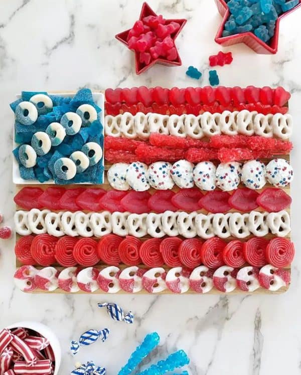 aint to proud to meg- candy charcuterie board ideas-candy american flag
