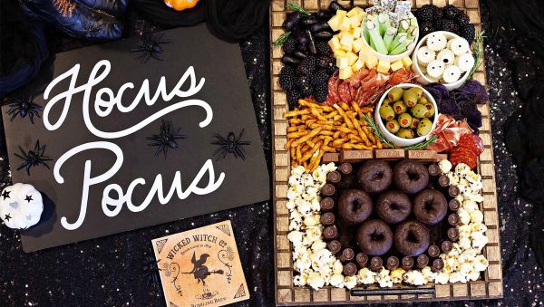 hersheyland- candy charcuterie board ideas-hocus pocus snack board
