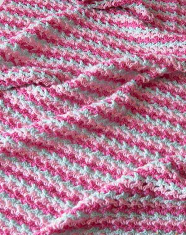 Closeup of a two-colored blanket