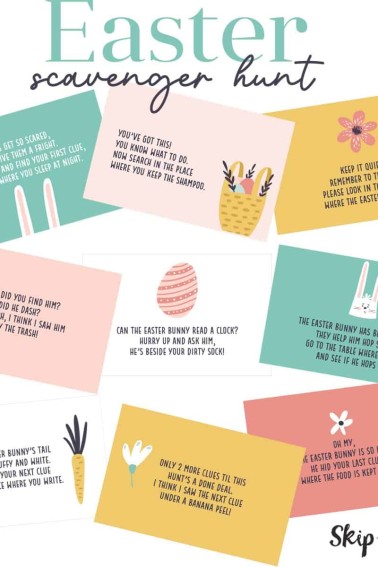 easter scavenger hunt card clues from skip to my lou