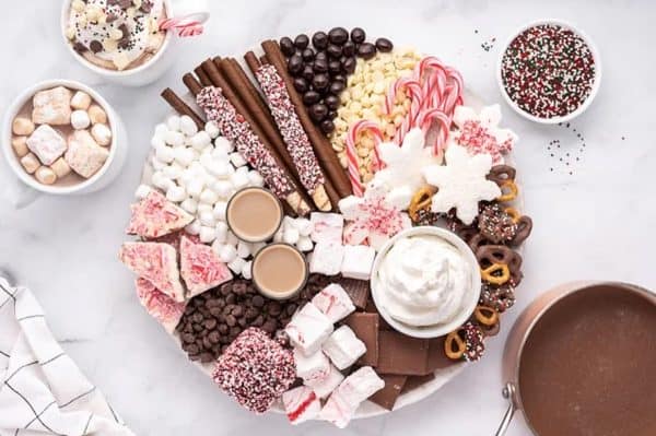 hot chocolate charcuterie board ideas-a classic twist