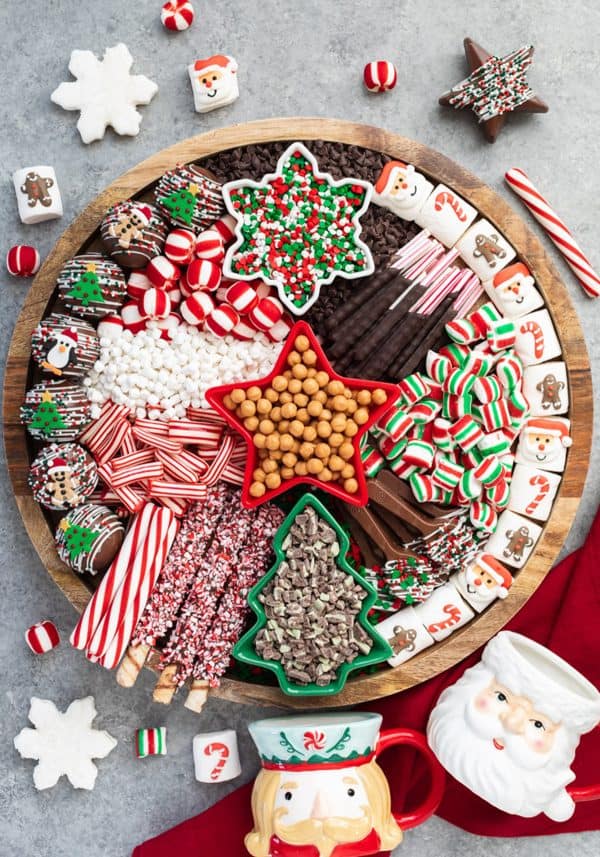 hot chocolate charcuterie board ideas-a pumpkin and a princess
