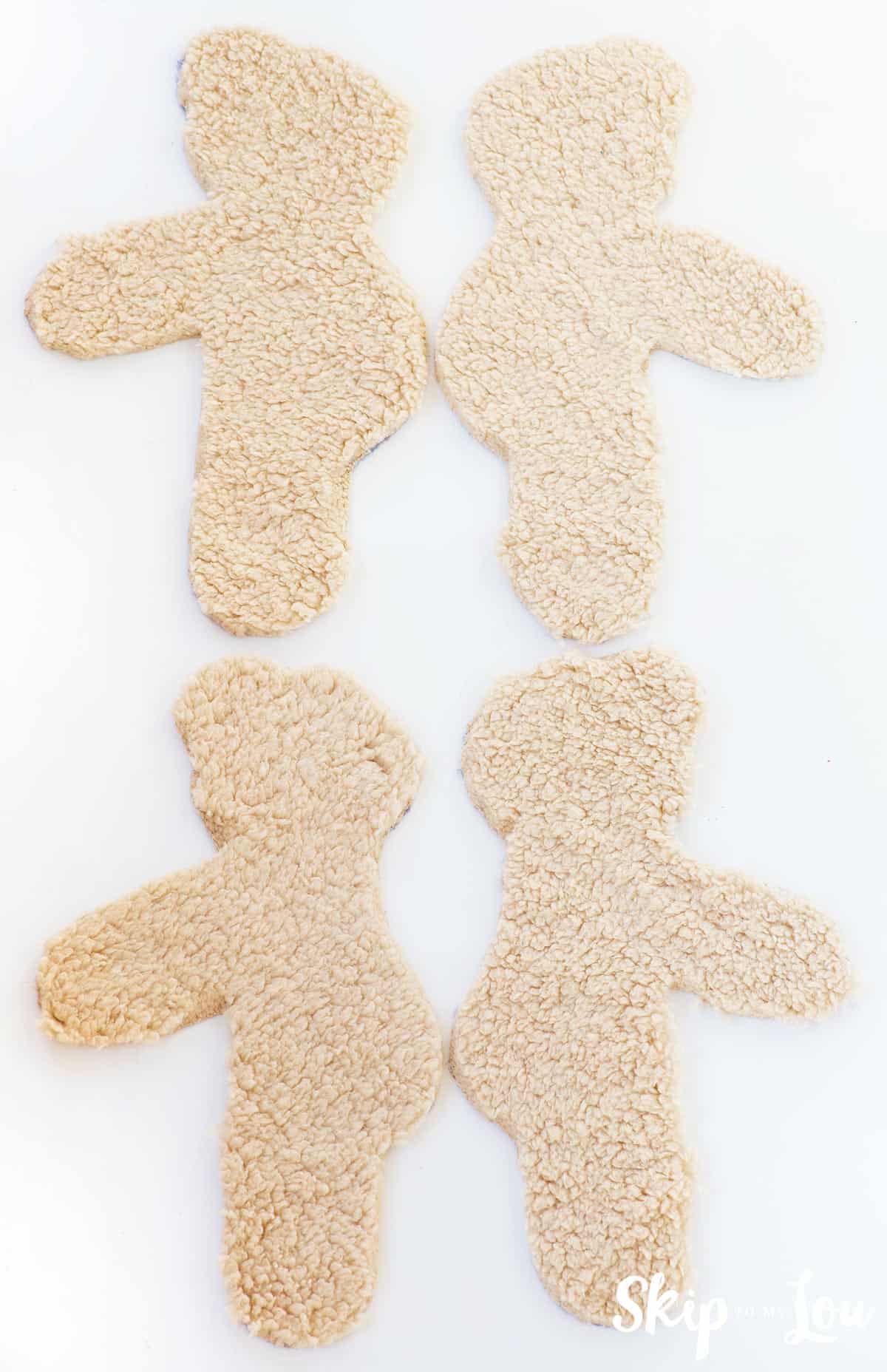 how to cut teddy bear pieces mirror images on pattern pieces