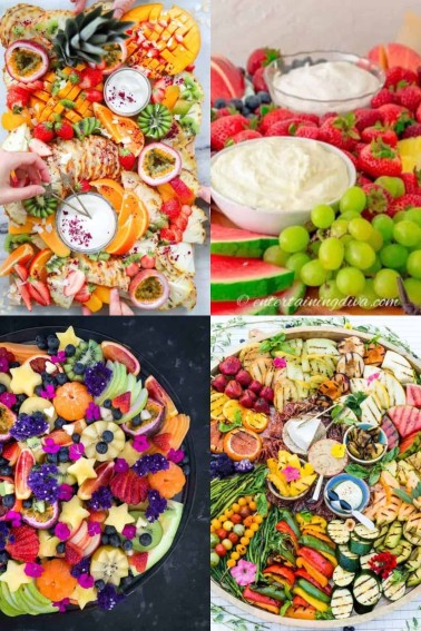 collage of fruit charcuterie board ideas