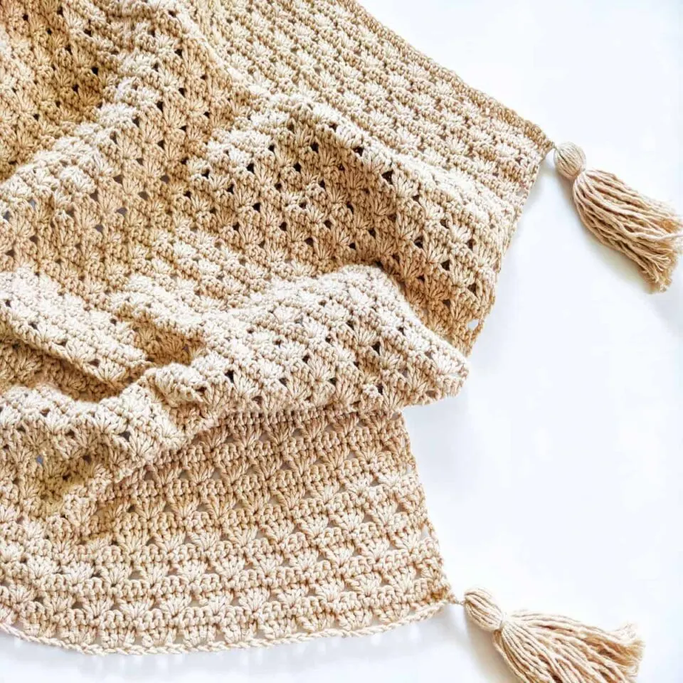 crochet shell stitch blanket