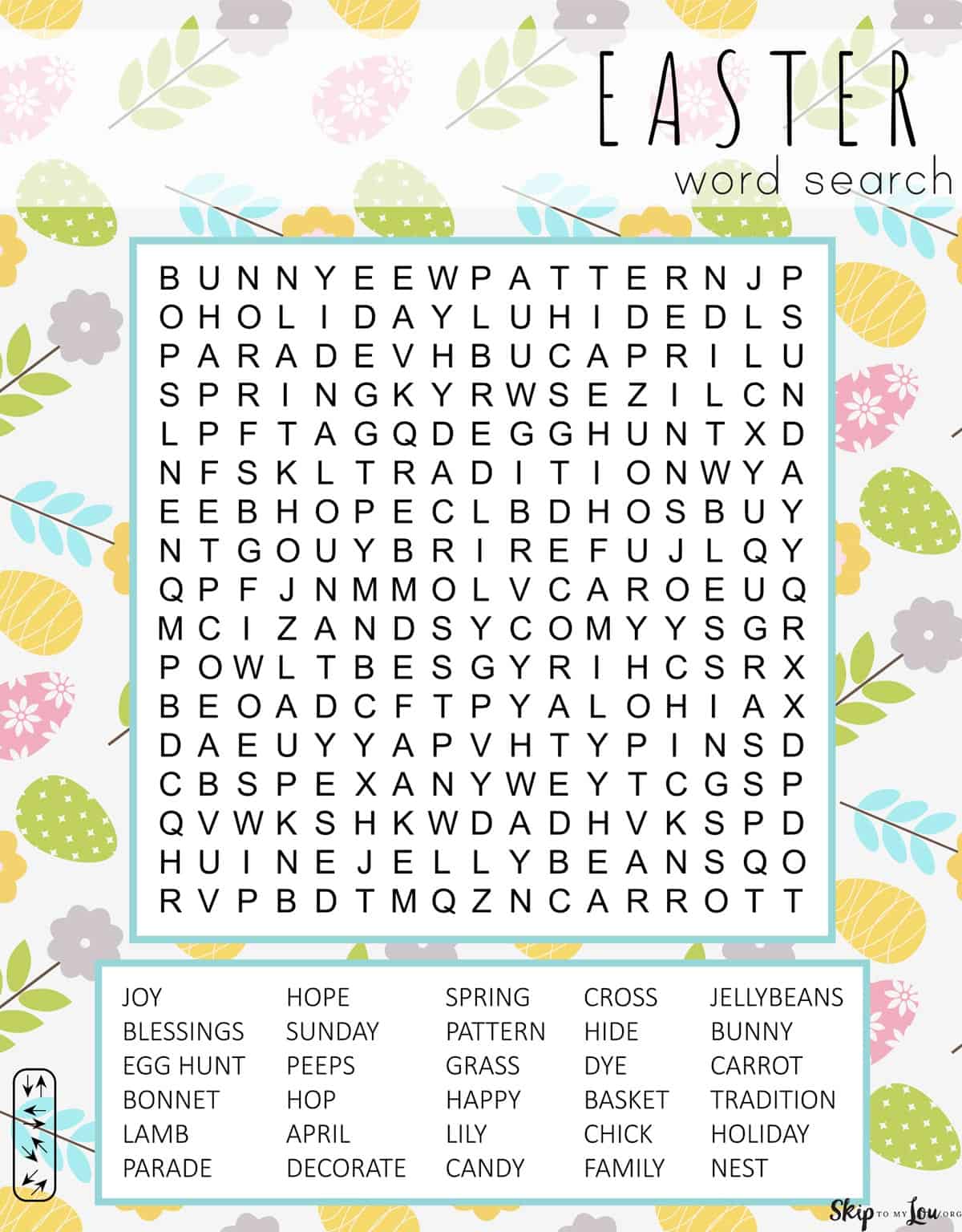 pastel easter word search