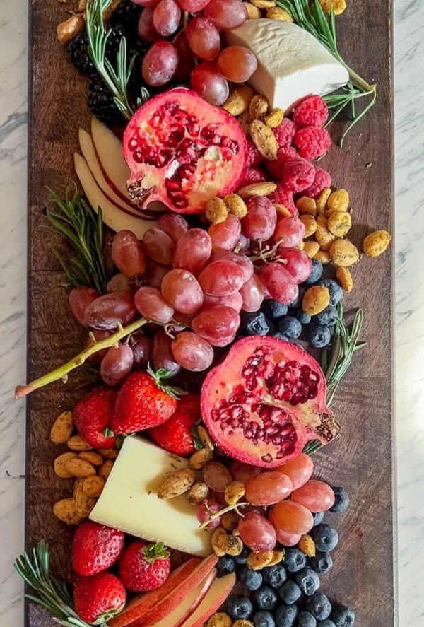 a pretty red board from white kitchen red wine. Perfect to pair with a wine tasting.