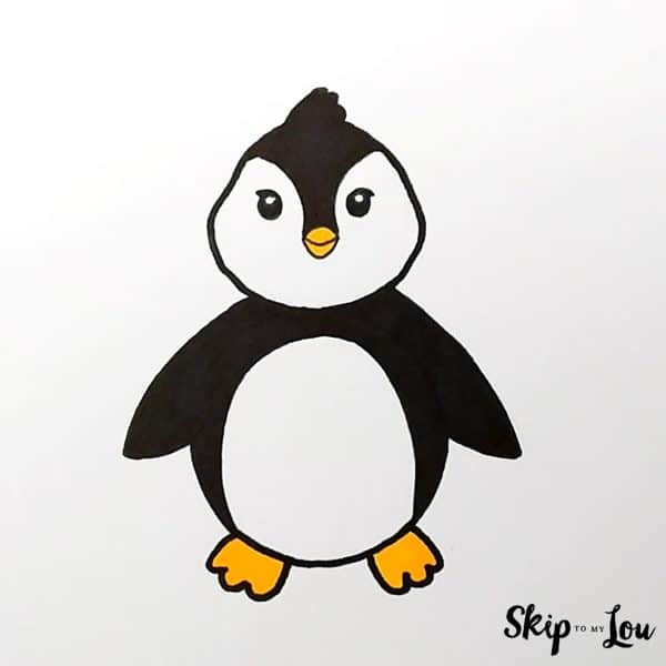Skip to my Lou - How to Draw a Penguin - Finished penguin drawings