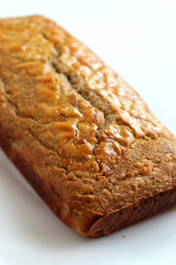 Up close look at a loaf of baked paleo bread, by Skip to my Lou.