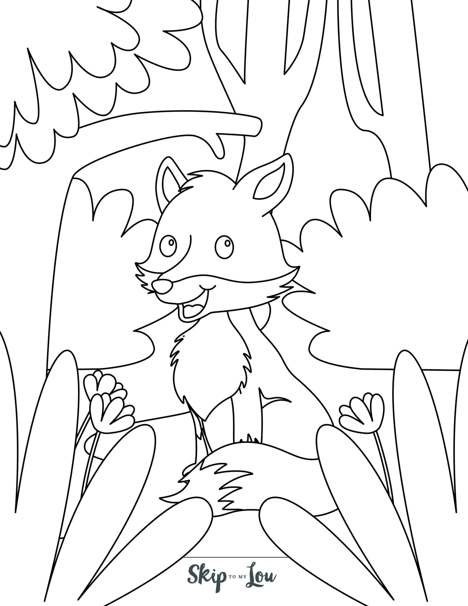 Fox Coloring Page 11 - Fox in nature