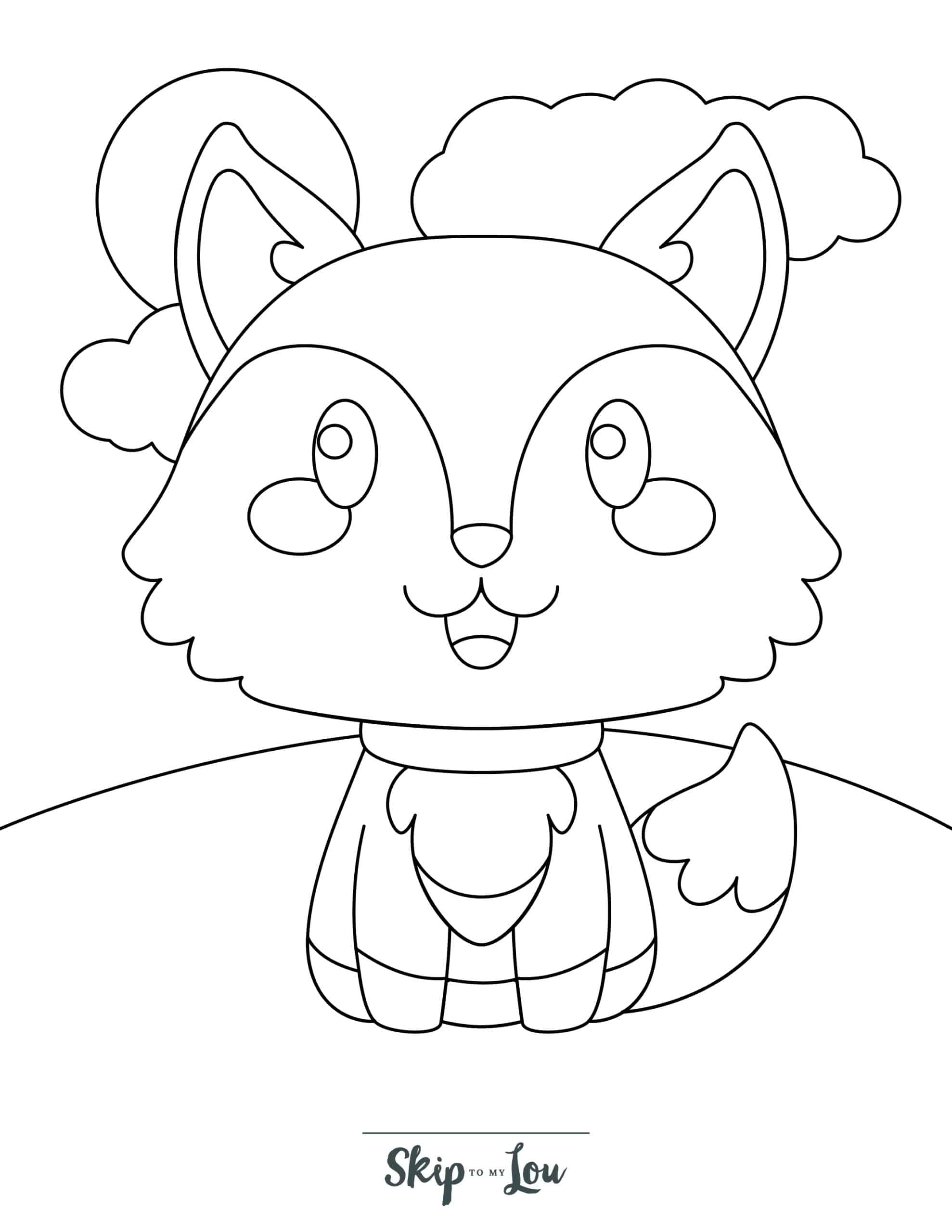 Fox Coloring Page 1 - Cute fox