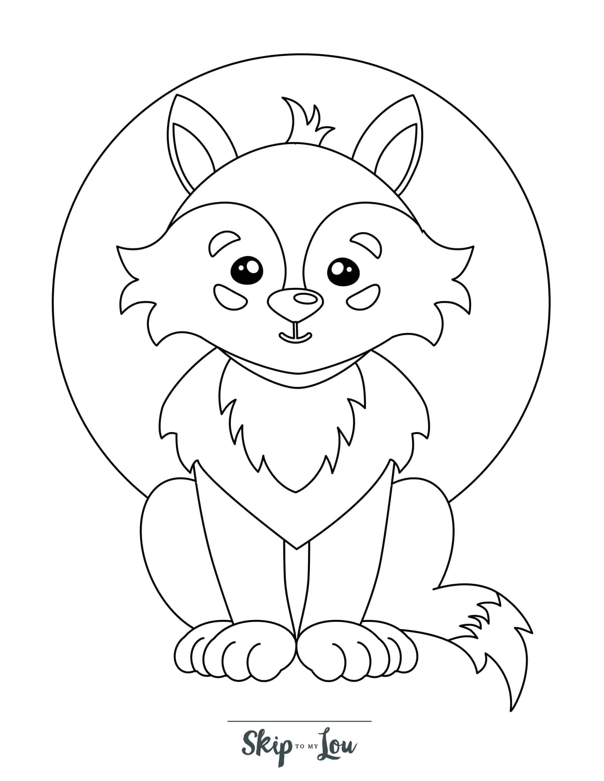 Wolf Coloring Page 7 - Baby wolf 
