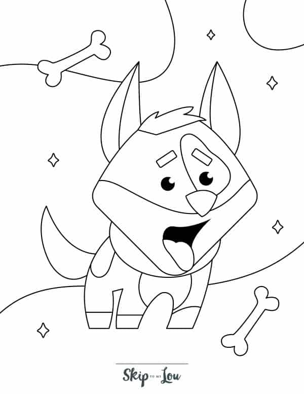 Excited puppy coloring page