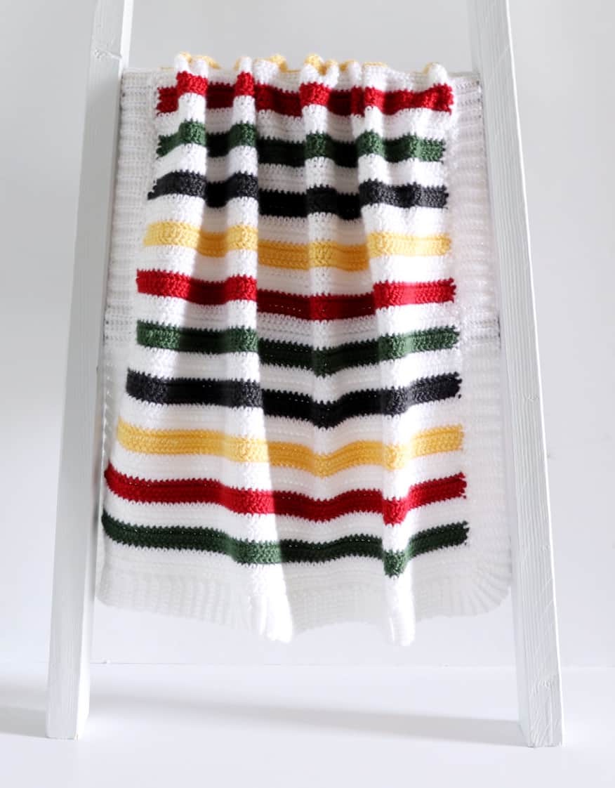 camping stripe blanket