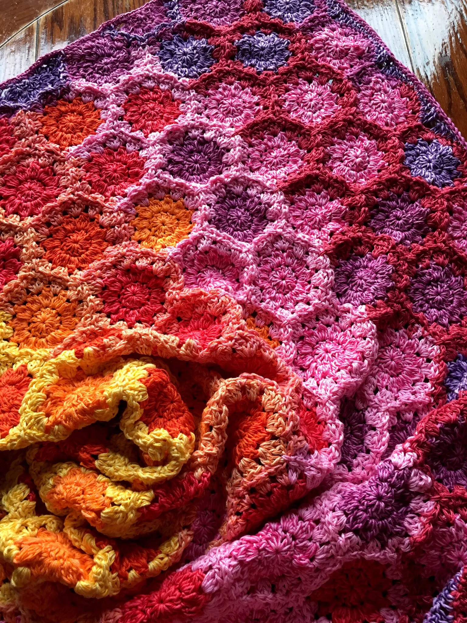 cozy flowers crochet blanket