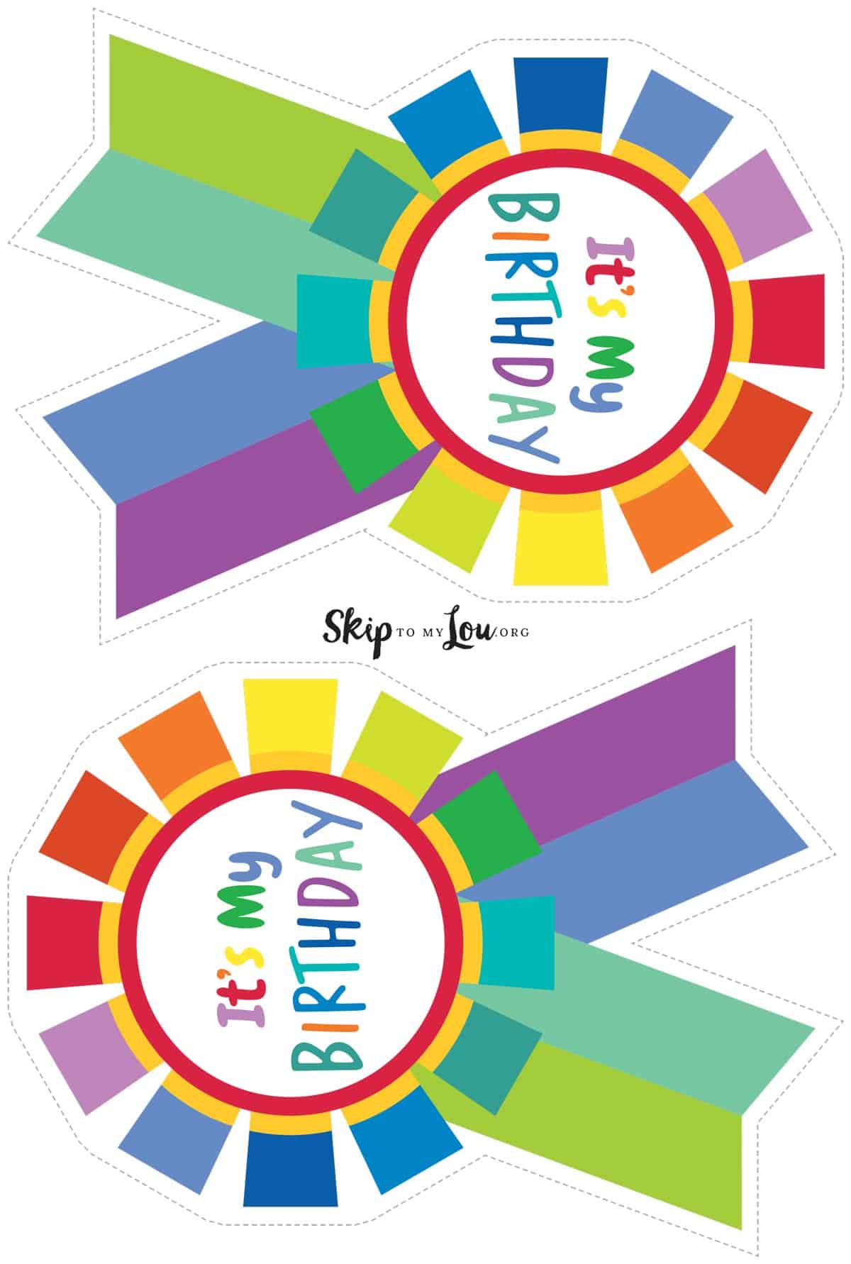 free printable birthday badge two on the page