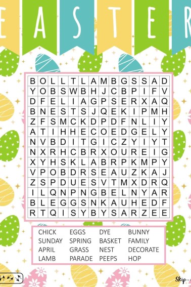Easter word search printable