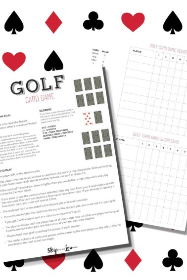 Golf came rules and printable scorecards