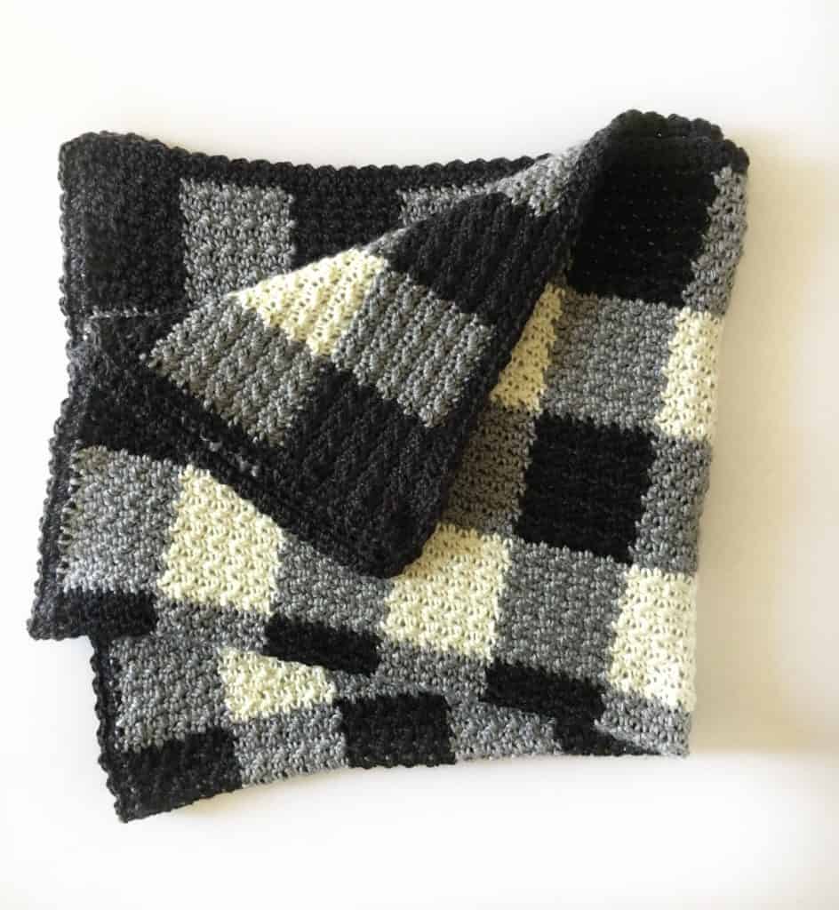 griddle stitch blanket that looks like gingham