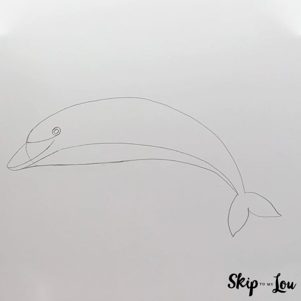 Dolphin Drawing Guide - Step 4 - The tail